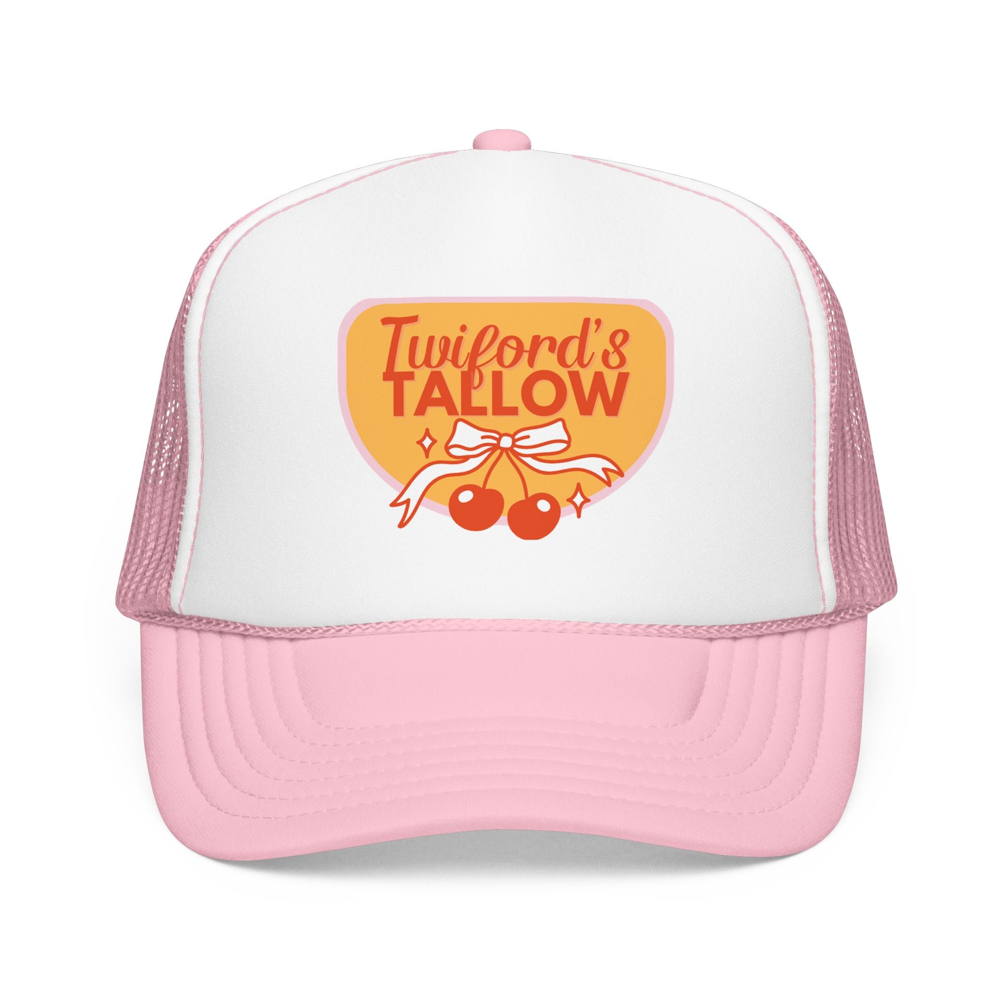Vintage Cherry Trucker Hat — "Twilford's Tallow" Foam Front Cap