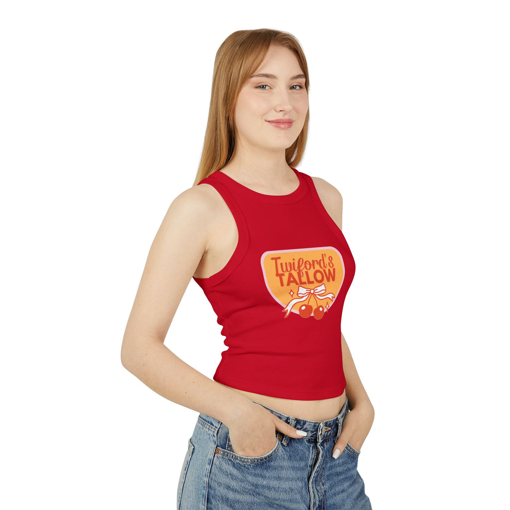Twiford & Tallow Retro Cherry Patch Racer Tank Top