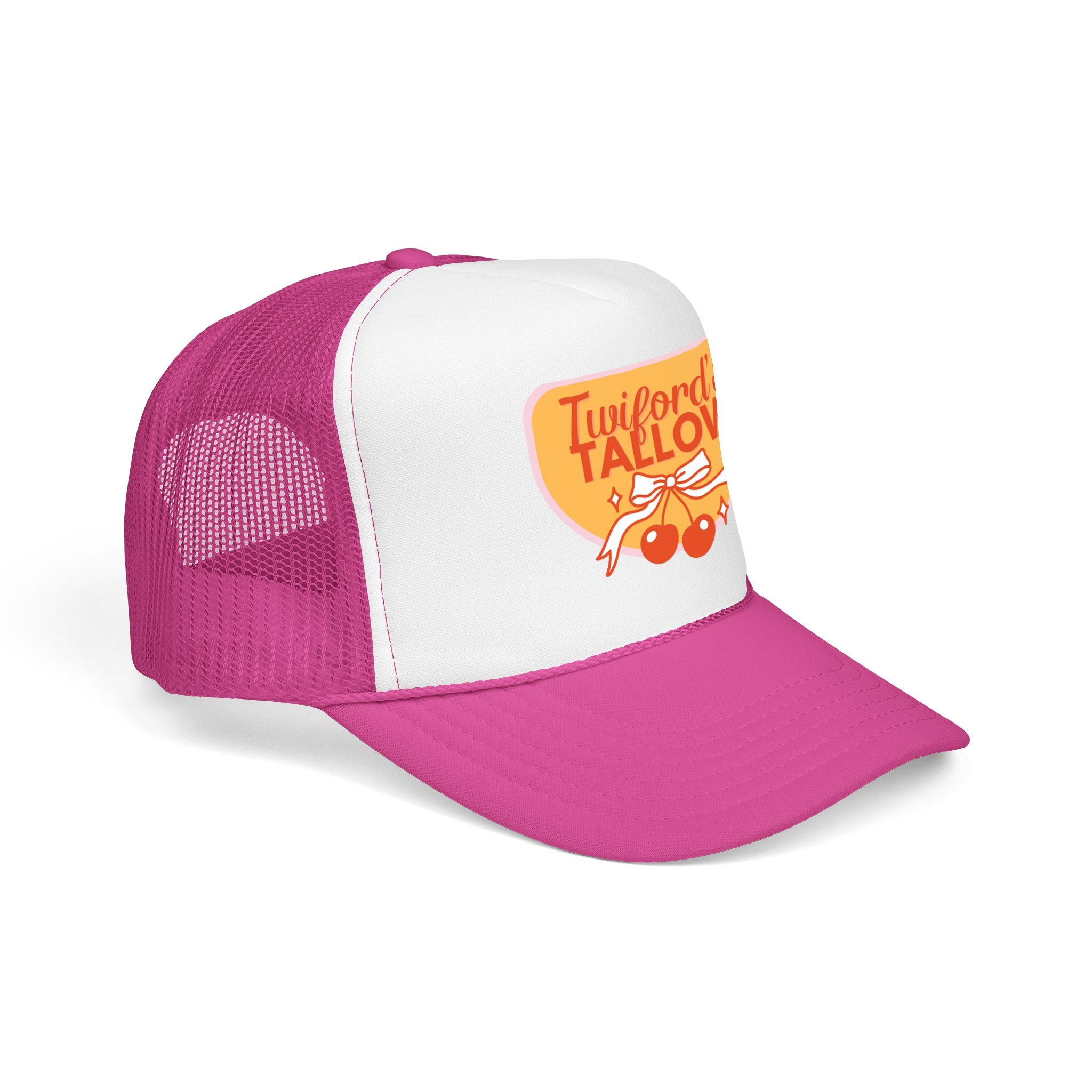 Vintage Cherry Trucker Hat — "Twilford's Tallow" Foam Front Cap