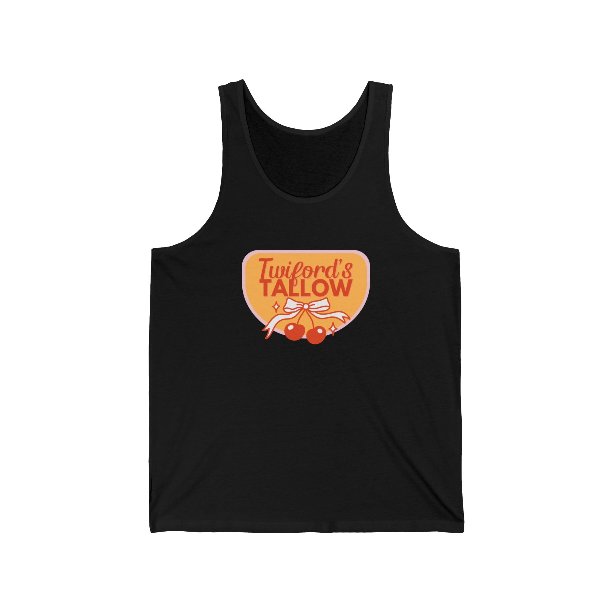 Vintage Cherry Diner Tank Top — "Twinford’s Tallow" Retro Logo