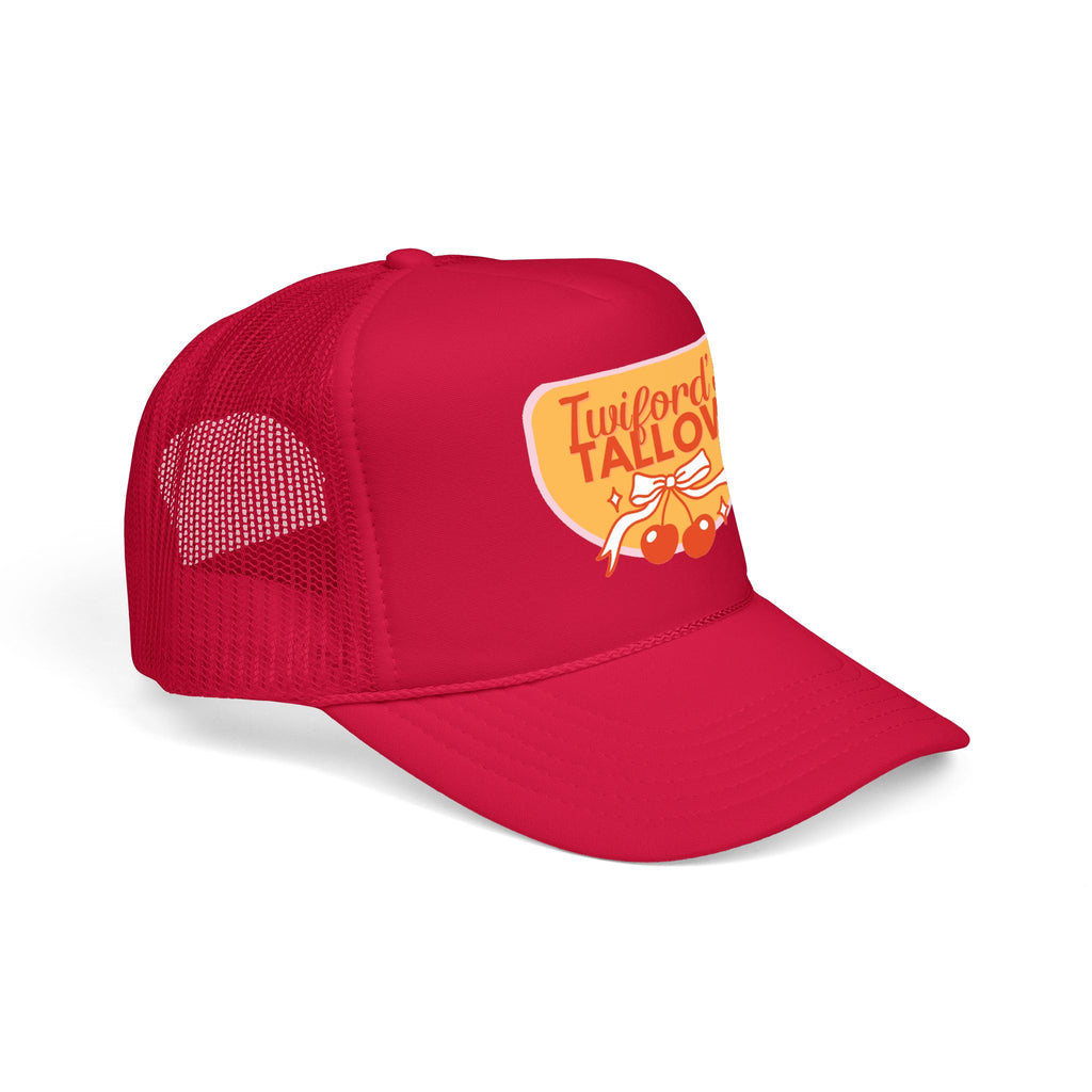 Vintage Cherry Trucker Hat — "Twilford's Tallow" Foam Front Cap