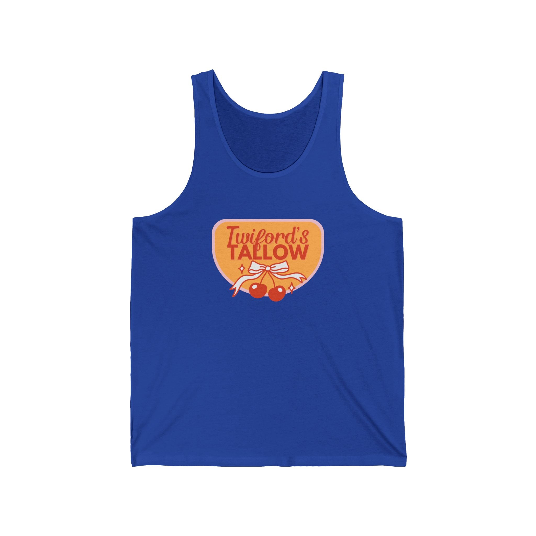 Vintage Cherry Diner Tank Top — "Twinford’s Tallow" Retro Logo
