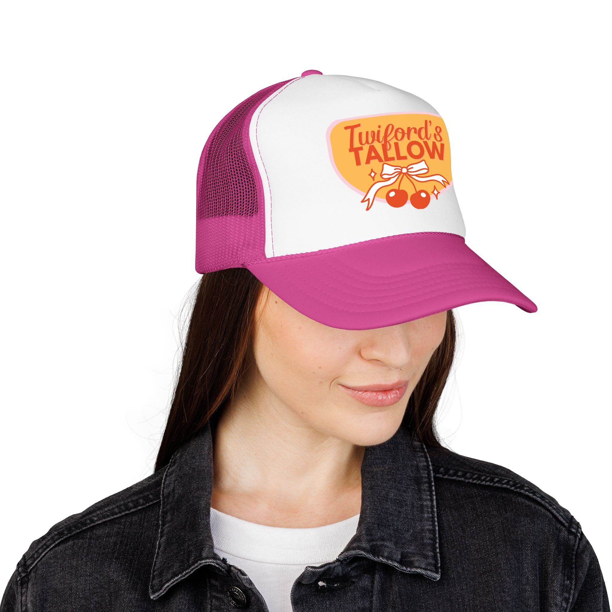 Vintage Cherry Trucker Hat — "Twilford's Tallow" Foam Front Cap