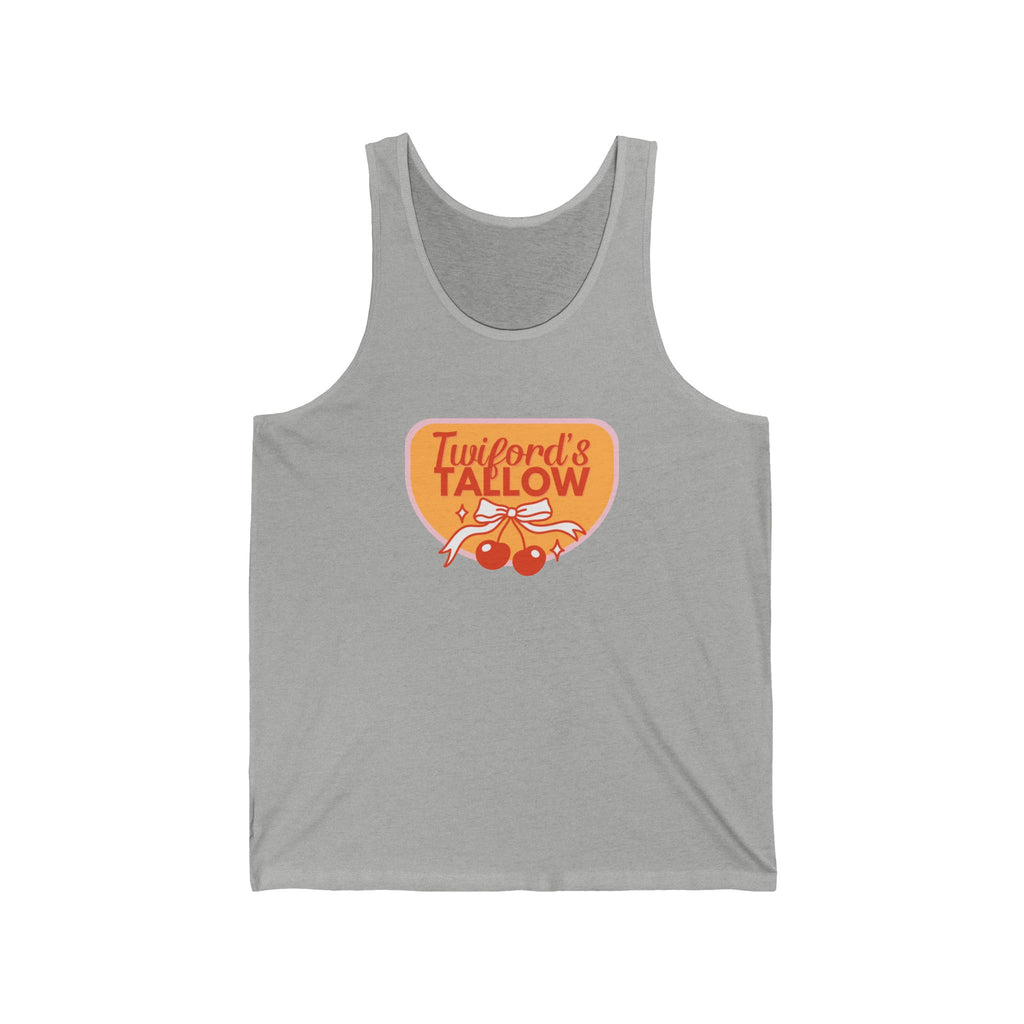 Vintage Cherry Diner Tank Top — "Twinford’s Tallow" Retro Logo