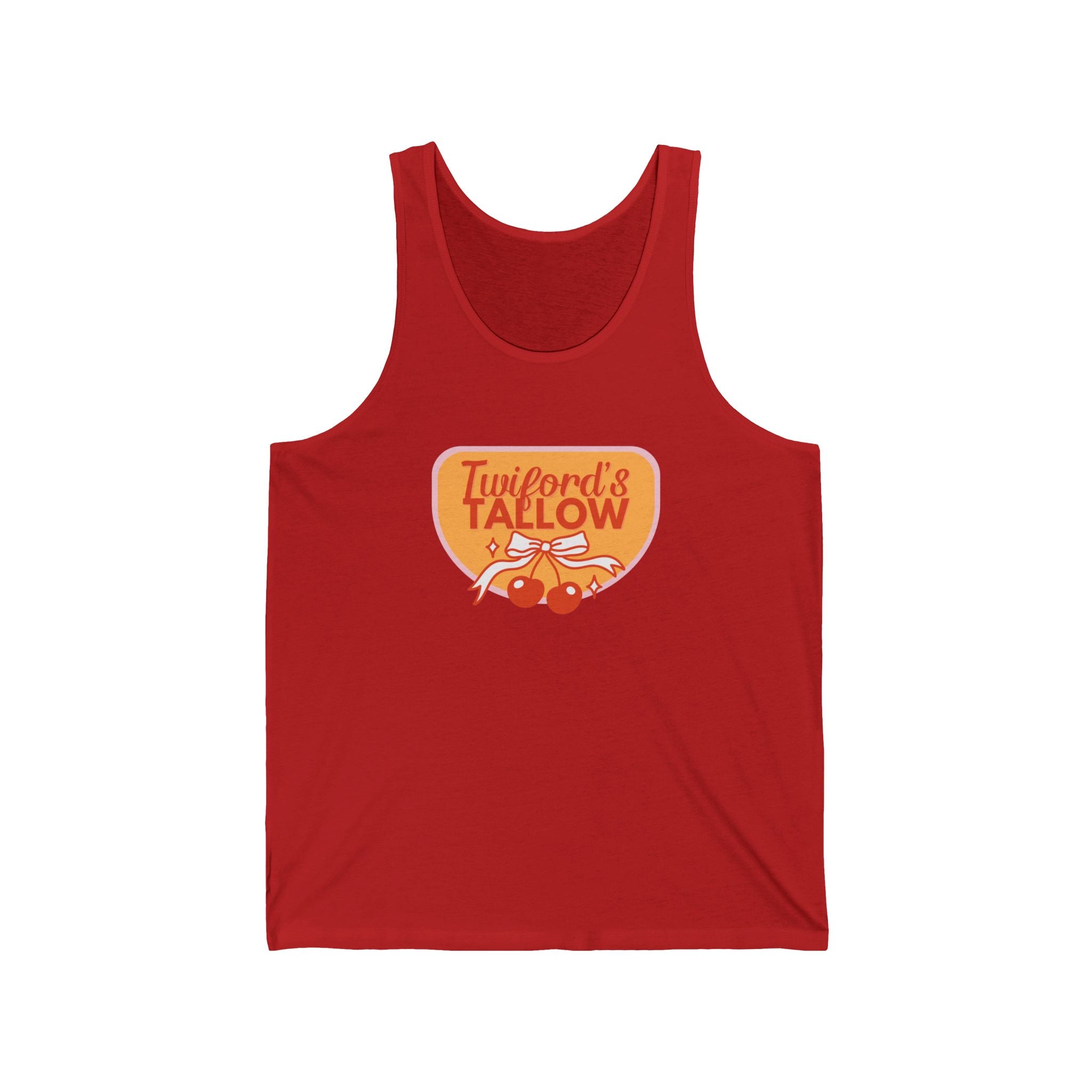 Vintage Cherry Diner Tank Top — "Twinford’s Tallow" Retro Logo