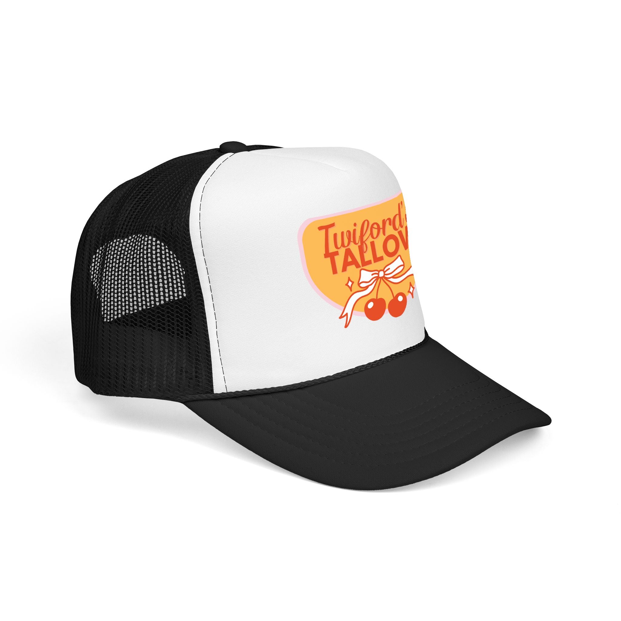 Vintage Cherry Trucker Hat — "Twilford's Tallow" Foam Front Cap