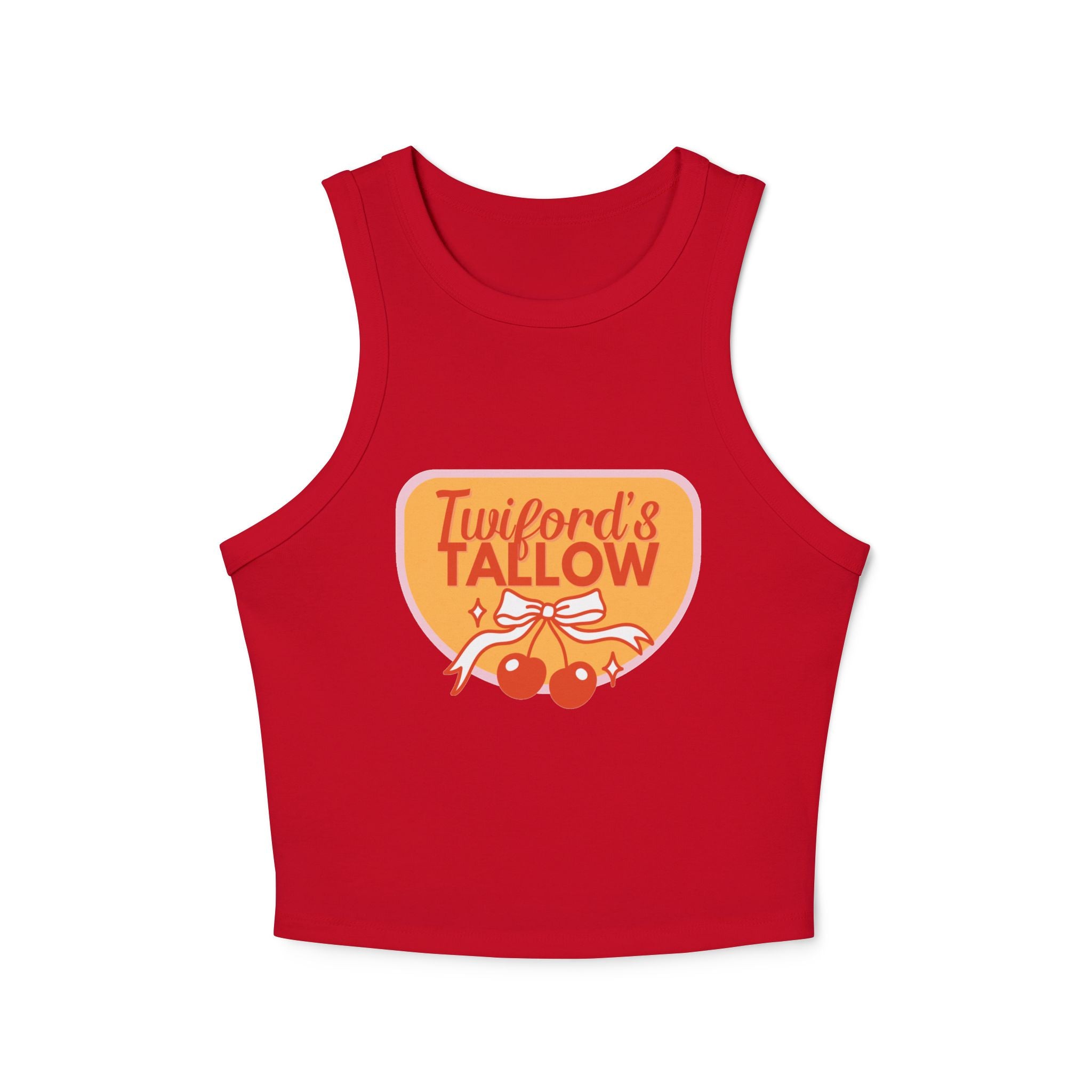 Twiford & Tallow Retro Cherry Patch Racer Tank Top