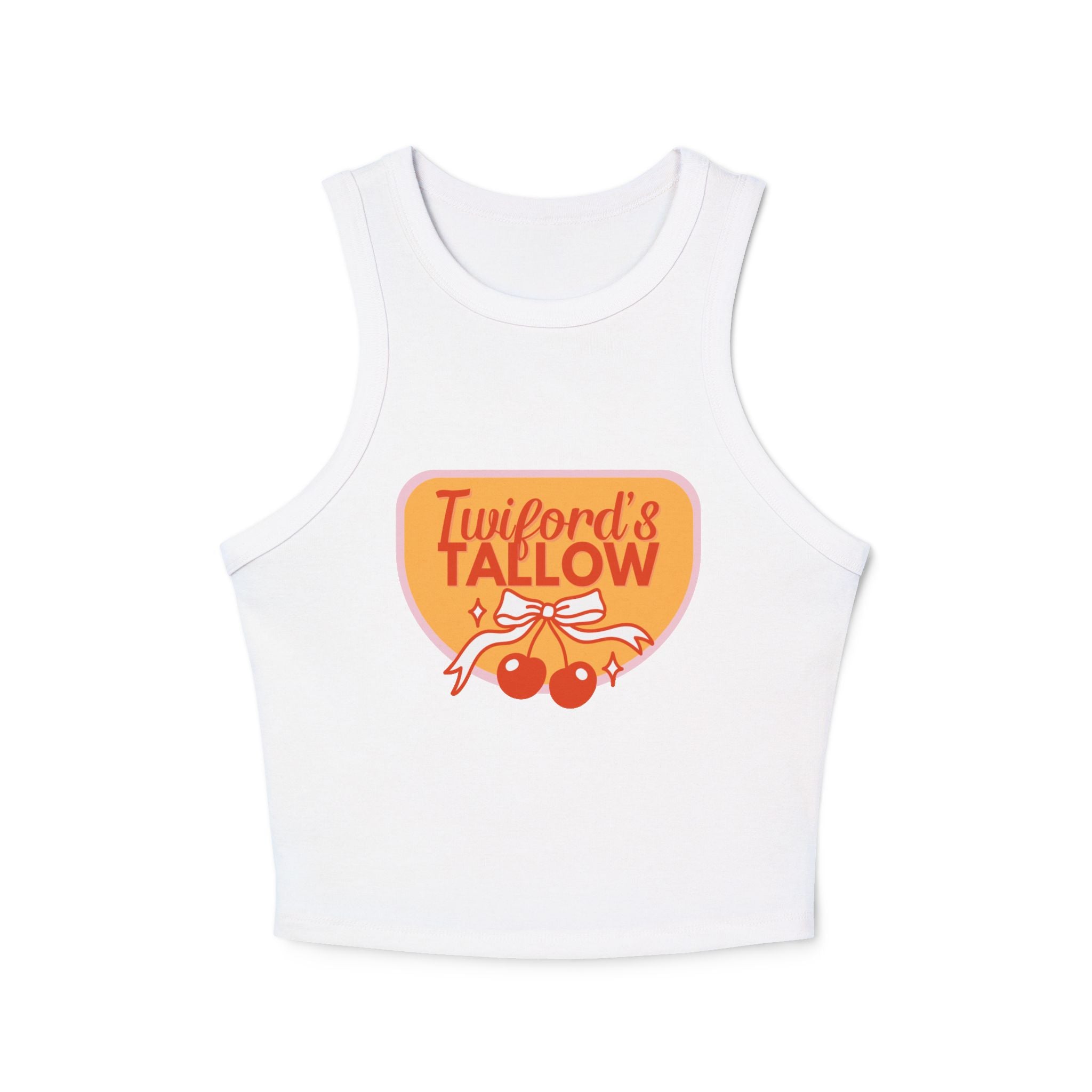 Twiford & Tallow Retro Cherry Patch Racer Tank Top